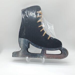 Wood Ice Skates Hanging Wall Decor for Winter Christmas Holidays